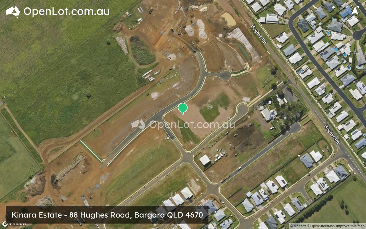 Satellite image for Kinara Estate - 88 Hughes Road, Bargara QLD 4670
