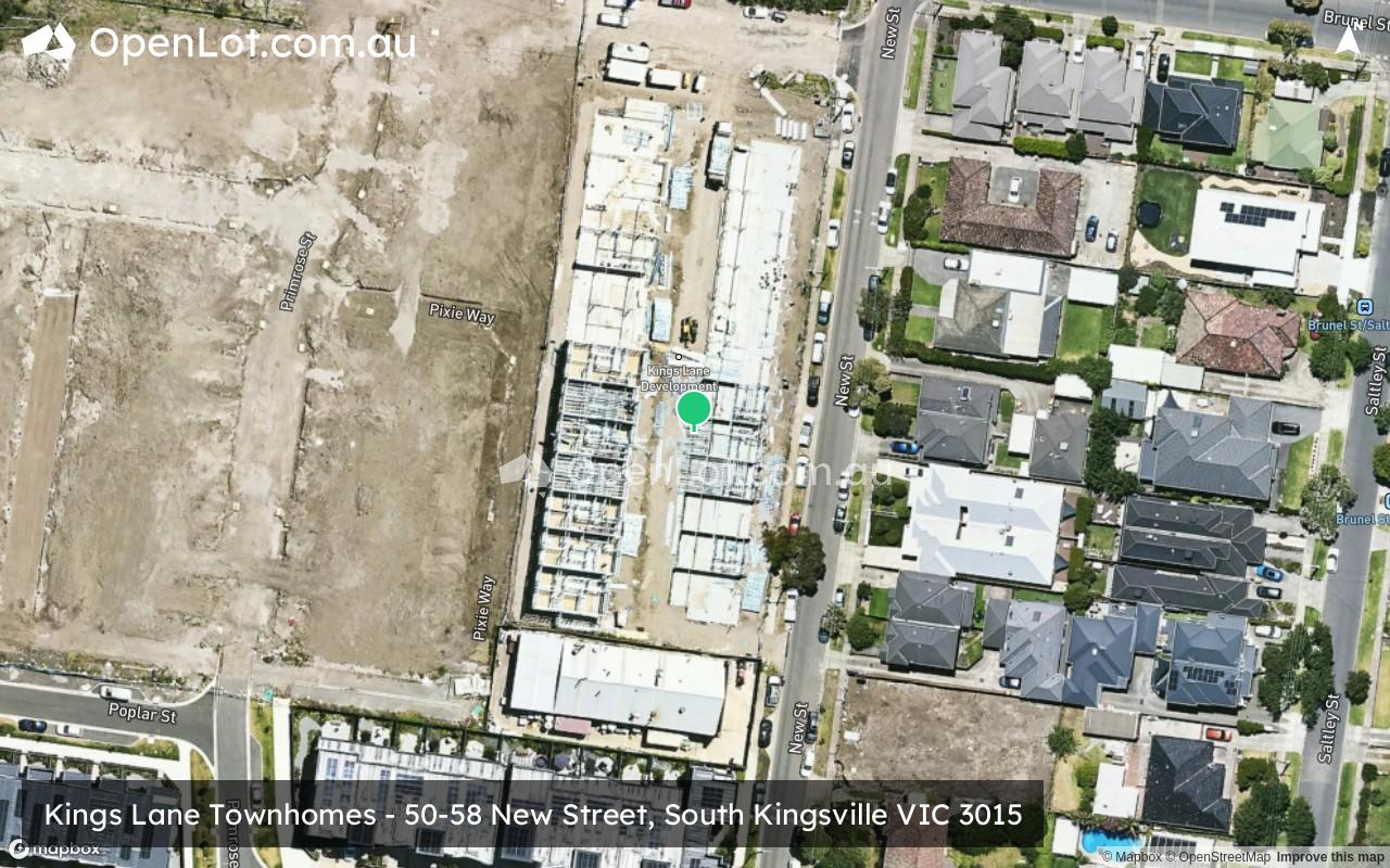 Satellite image for Kings Lane Townhomes - 50-58 New Street, South Kingsville VIC 3015
