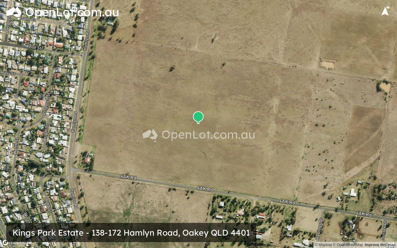 Satellite image for Kings Park Estate - 138-172 Hamlyn Road, Oakey QLD 4401