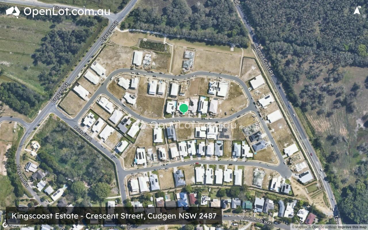 Satellite image for Kingscoast Estate - Crescent Street, Cudgen NSW 2487