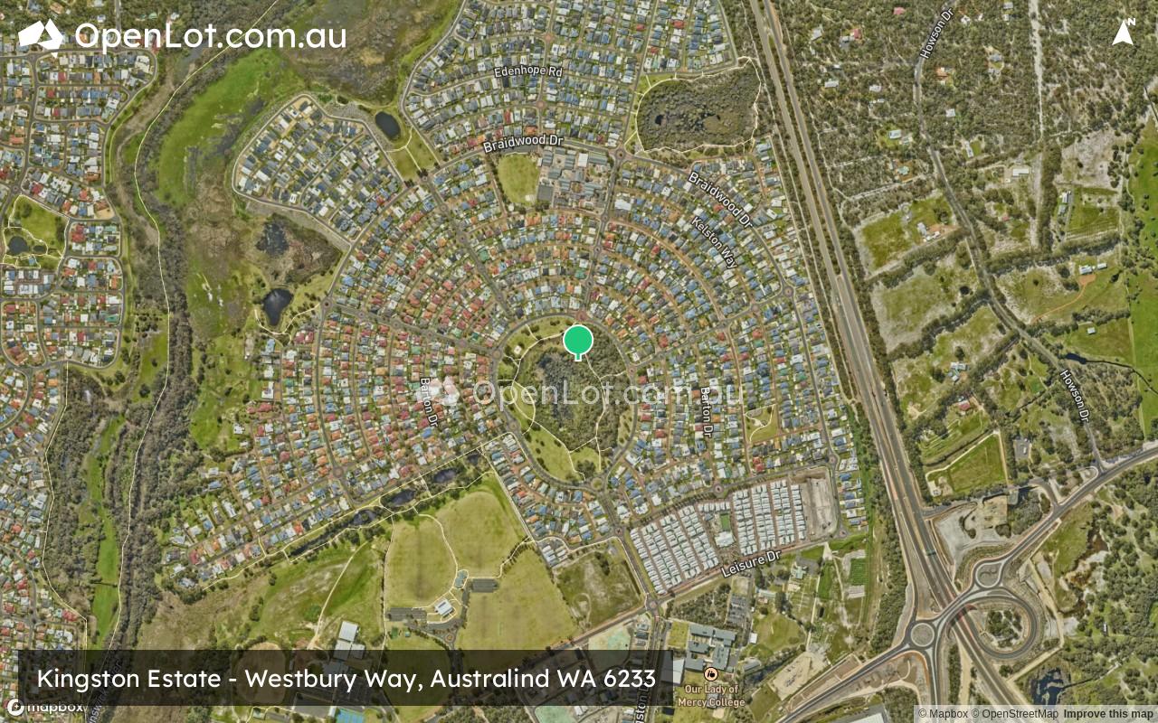 Satellite image for Kingston Estate - Westbury Way, Australind WA 6233
