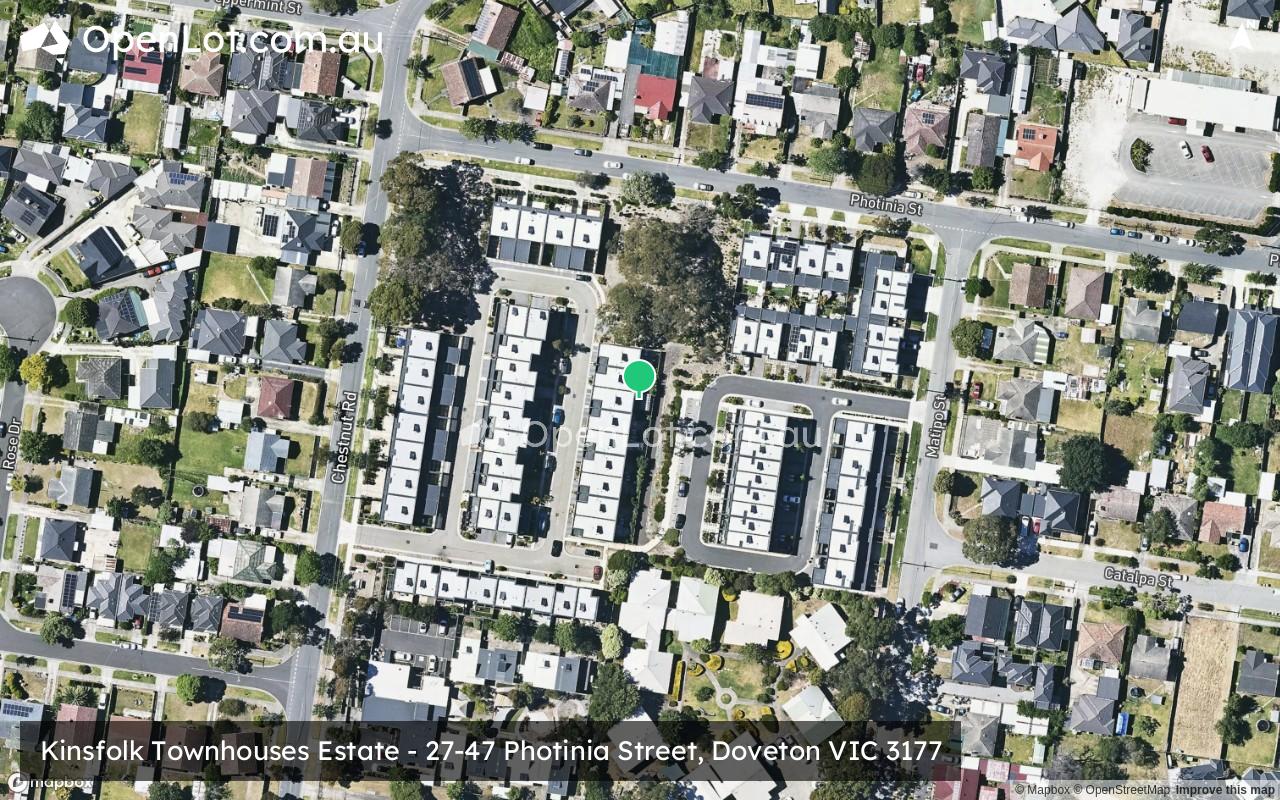 Satellite image for Kinsfolk Townhouses Estate - 27-47 Photinia Street, Doveton VIC 3177