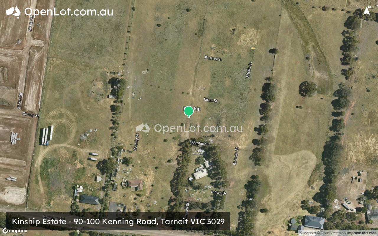 Satellite image for Kinship Estate - 90-100 Kenning Road, Tarneit VIC 3029