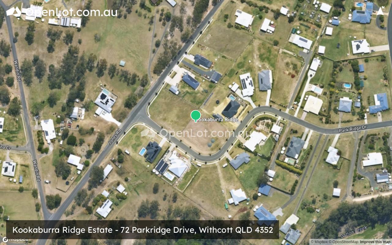 Satellite image for Kookaburra Ridge Estate - 72 Parkridge Drive, Withcott QLD 4352