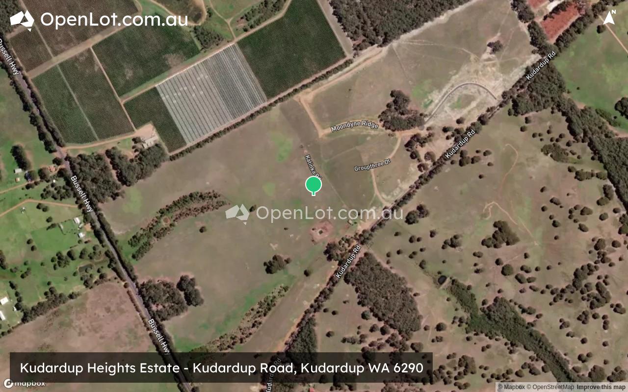 Satellite image for Kudardup Heights Estate - Kudardup Road, Kudardup WA 6290