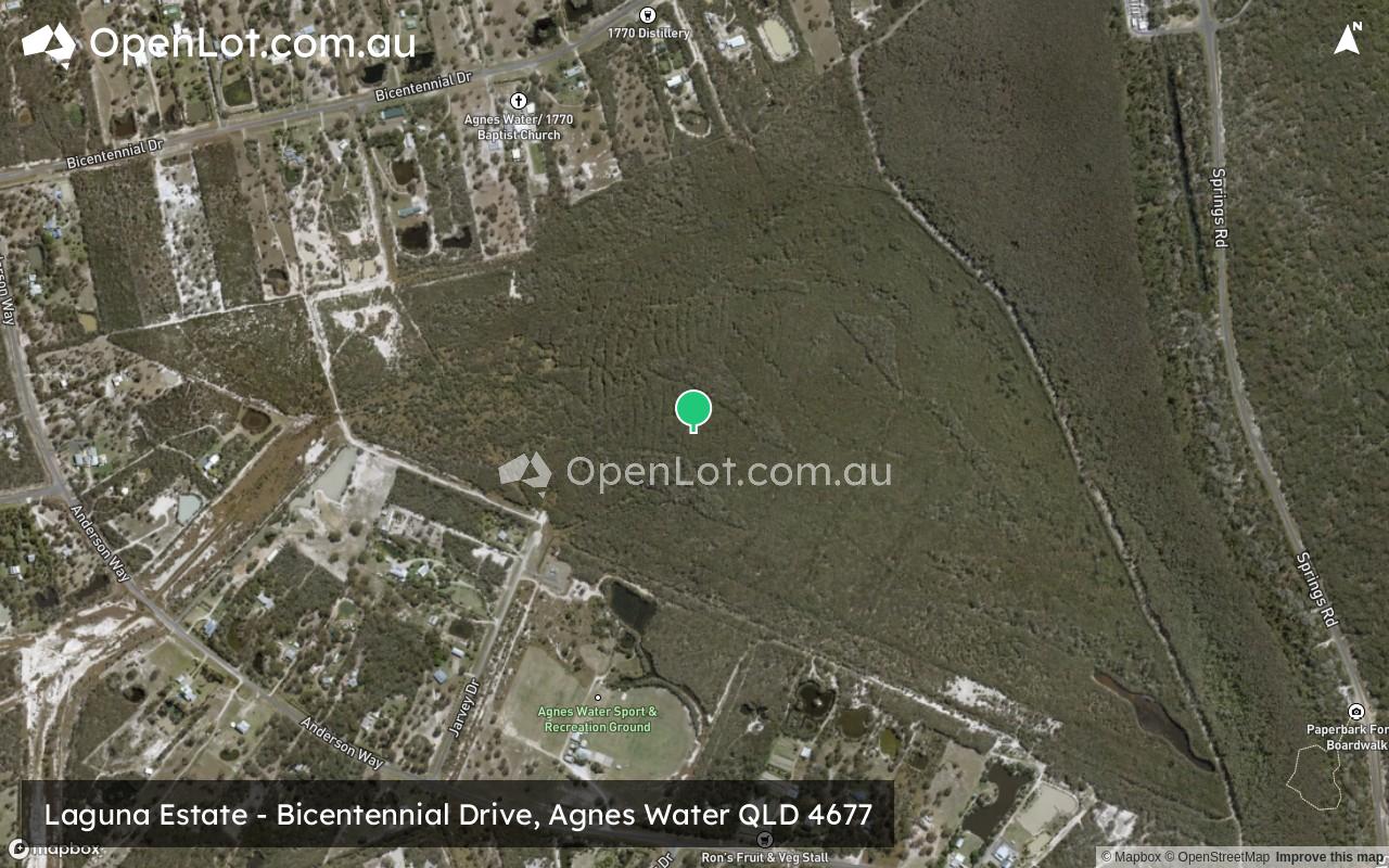 Satellite image for Laguna Estate - Bicentennial Drive, Agnes Water QLD 4677