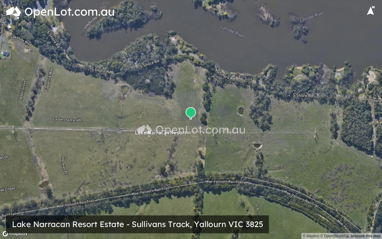 Satellite image for Lake Narracan Resort Estate - Sullivans Track, Yallourn VIC 3825