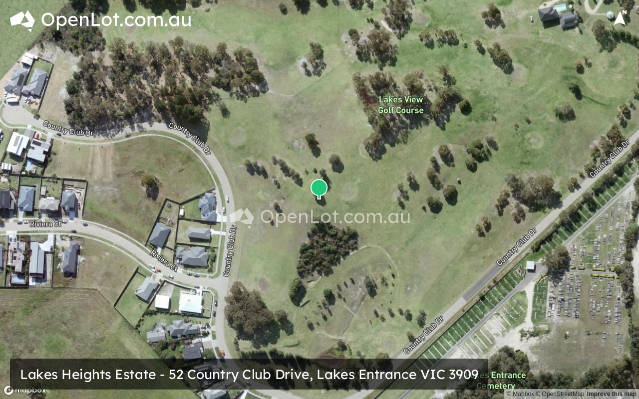 Satellite image for Lakes Heights Estate - 52 Country Club Drive, Lakes Entrance VIC 3909