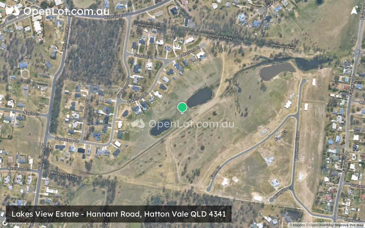 Satellite image for Lakes View Estate - Hannant Road, Hatton Vale QLD 4341