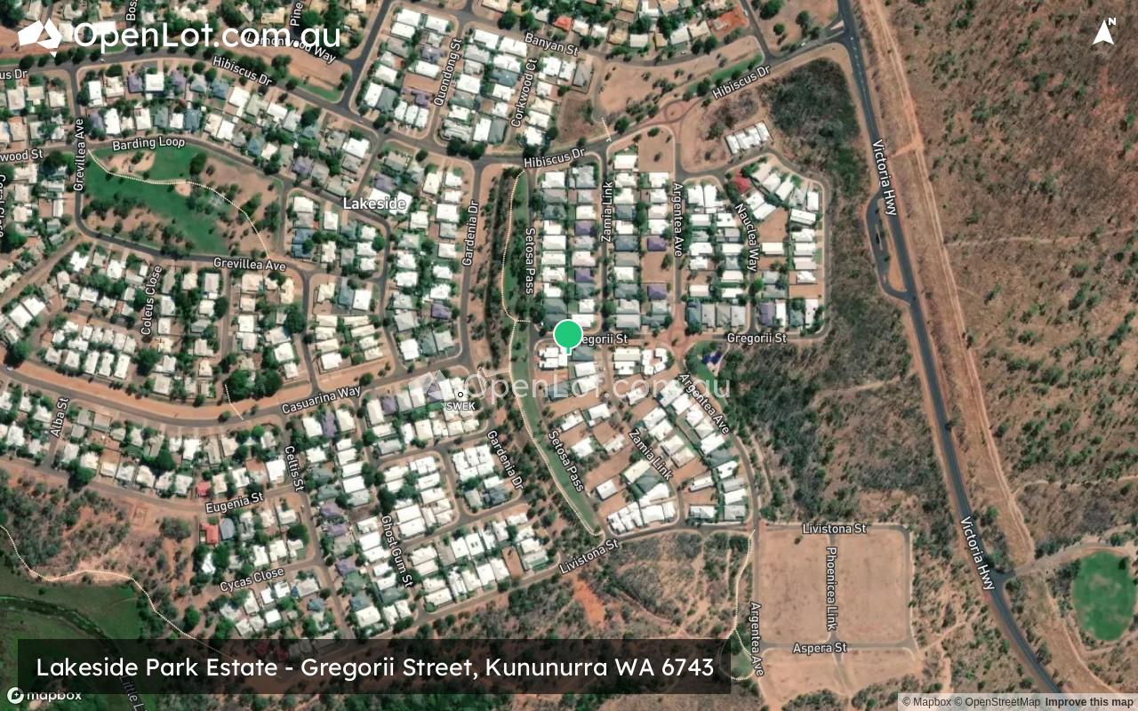 Satellite image for Lakeside Park Estate - Gregorii Street, Kununurra WA 6743