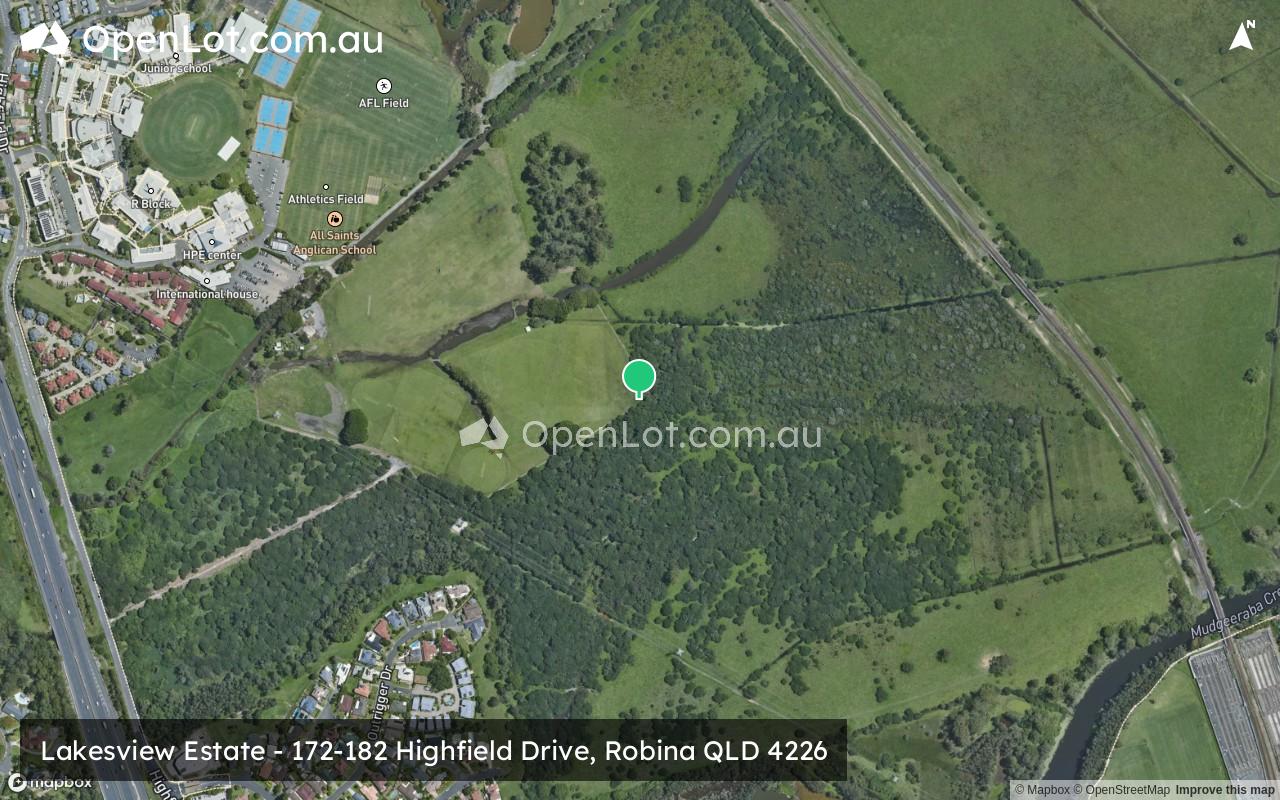 Satellite image for Lakesview Estate - 172-182 Highfield Drive, Robina QLD 4226