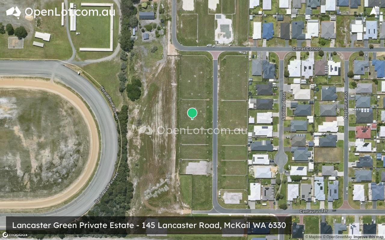 Satellite image for Lancaster Green Private Estate - 145 Lancaster Road, McKail WA 6330
