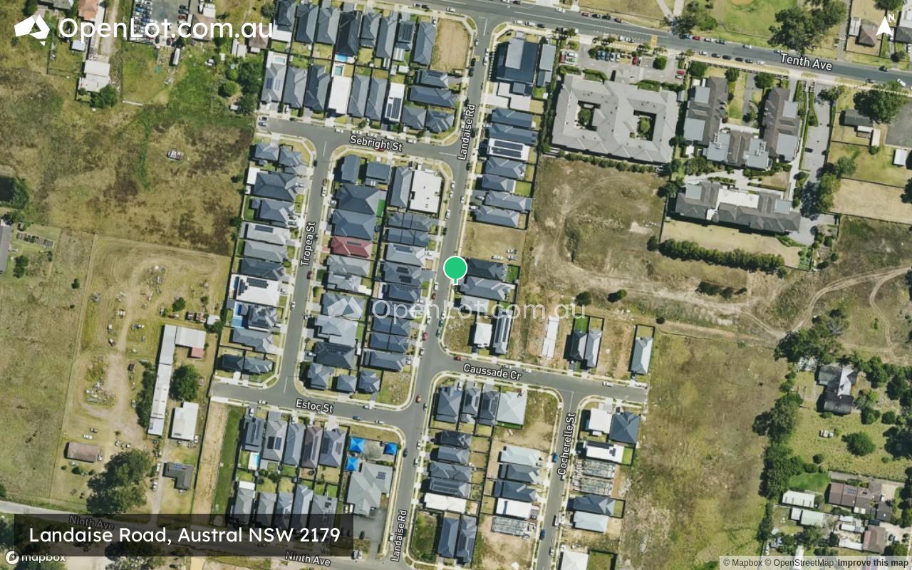 Satellite image for Landaise Road, Austral NSW 2179