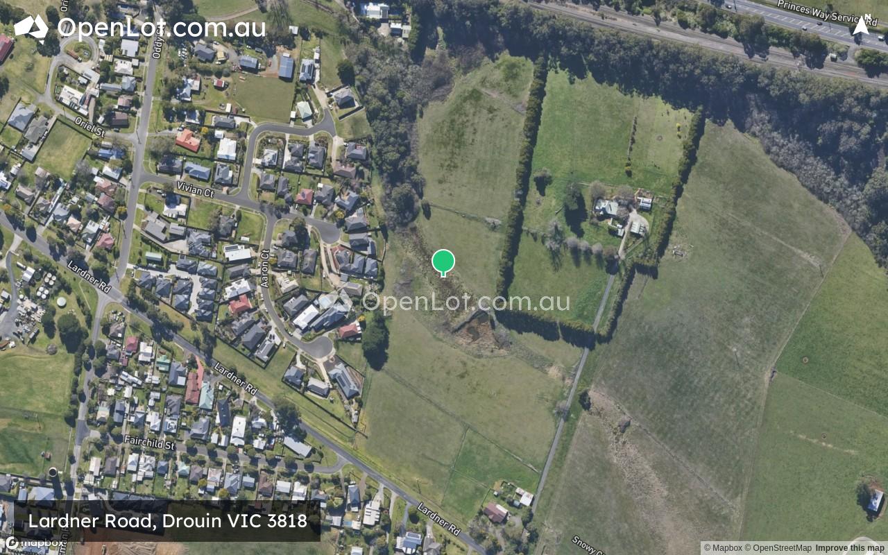 Satellite image for Lardner Road, Drouin VIC 3818
