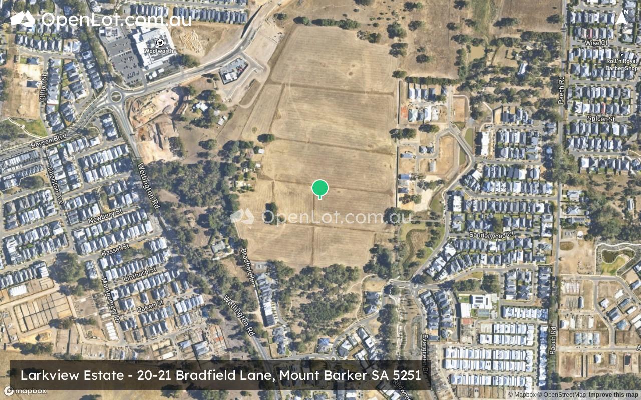 Satellite image for Larkview Estate - 20-21 Bradfield Lane, Mount Barker SA 5251