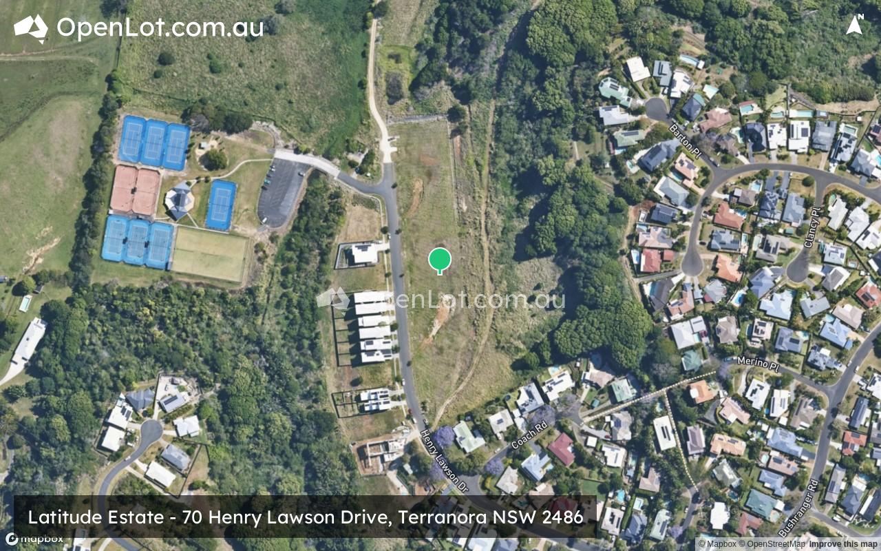 Satellite image for Latitude Estate - 70 Henry Lawson Drive, Terranora NSW 2486