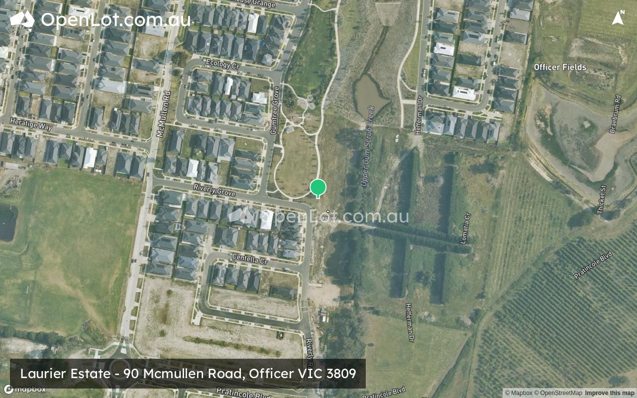 Satellite image for Laurier Estate - 90 Mcmullen Road, Officer VIC 3809