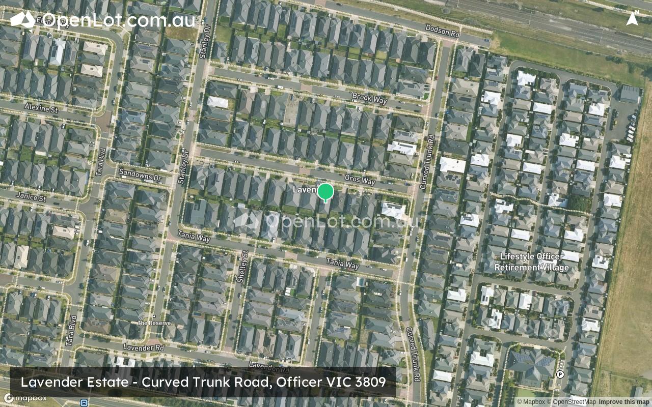 Satellite image for Lavender Estate - Curved Trunk Road, Officer VIC 3809