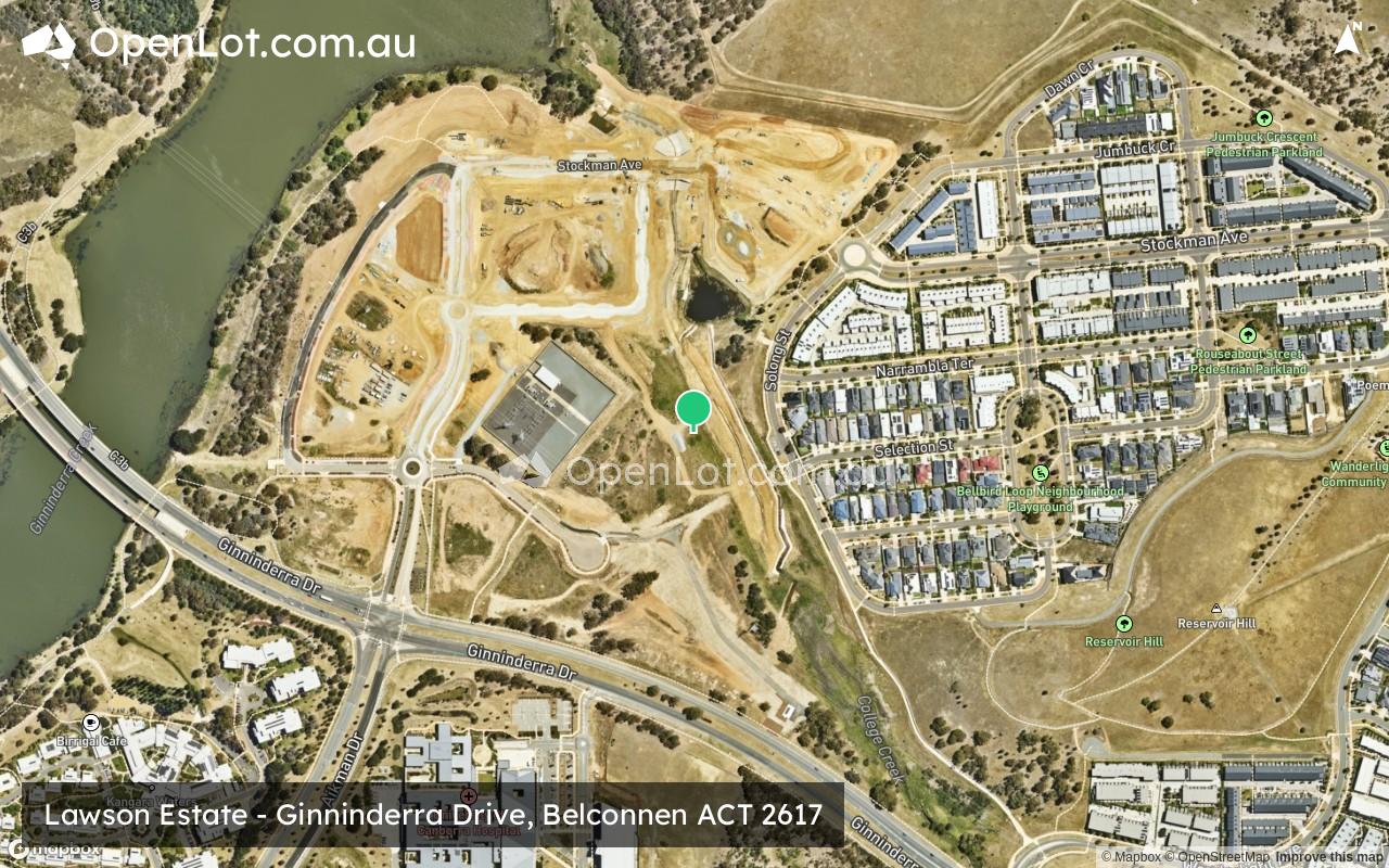 Satellite image for Lawson Estate - Ginninderra Drive, Belconnen ACT 2617