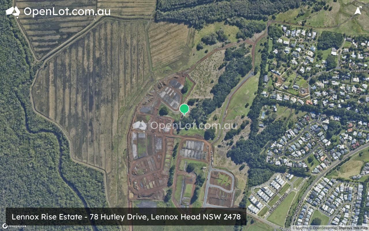 Satellite image for Lennox Rise Estate - 78 Hutley Drive, Lennox Head NSW 2478