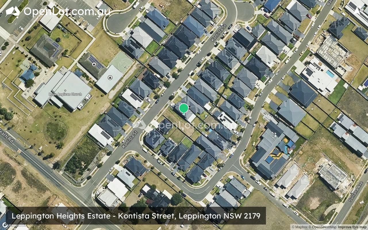 Satellite image for Leppington Heights Estate - Kontista Street, Leppington NSW 2179