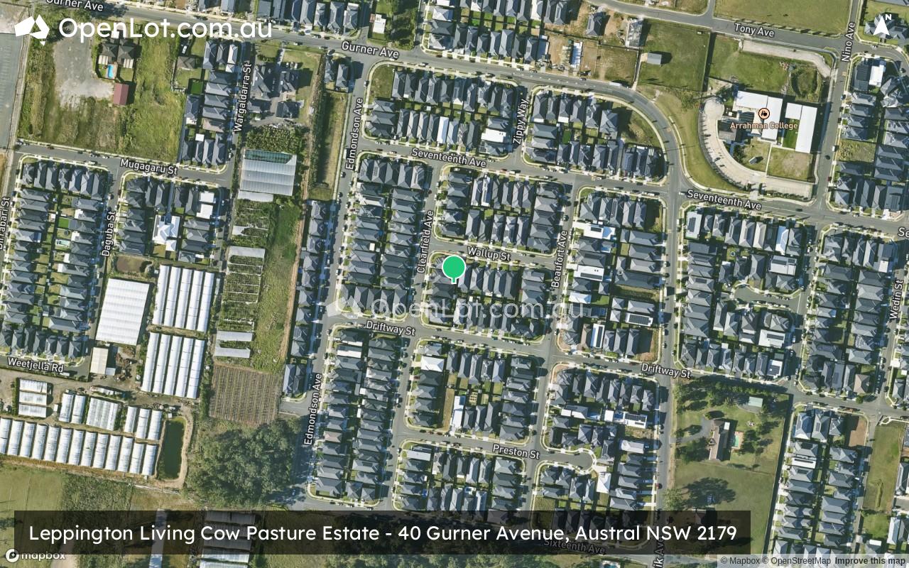 Satellite image for Leppington Living Cow Pasture Estate - 40 Gurner Avenue, Austral NSW 2179