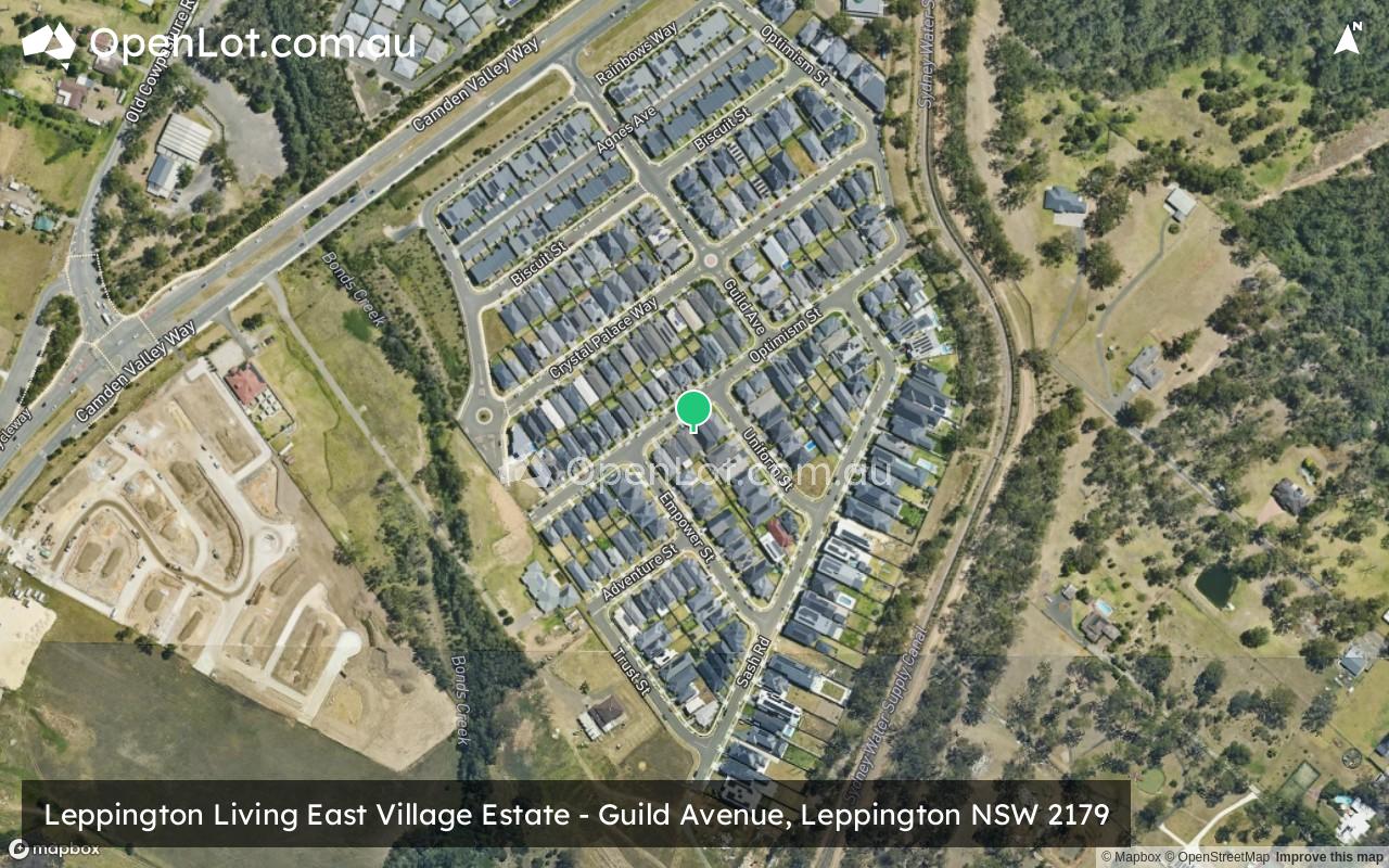Satellite image for Leppington Living East Village Estate - Guild Avenue, Leppington NSW 2179