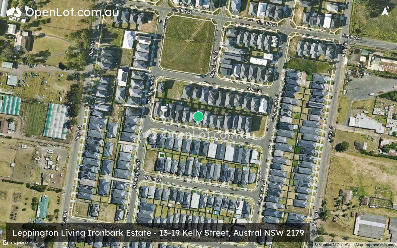 Satellite image for Leppington Living Ironbark Estate - 13-19 Kelly Street, Austral NSW 2179