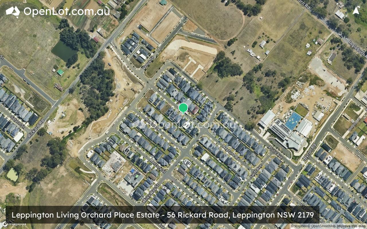 Satellite image for Leppington Living Orchard Place Estate - 56 Rickard Road, Leppington NSW 2179