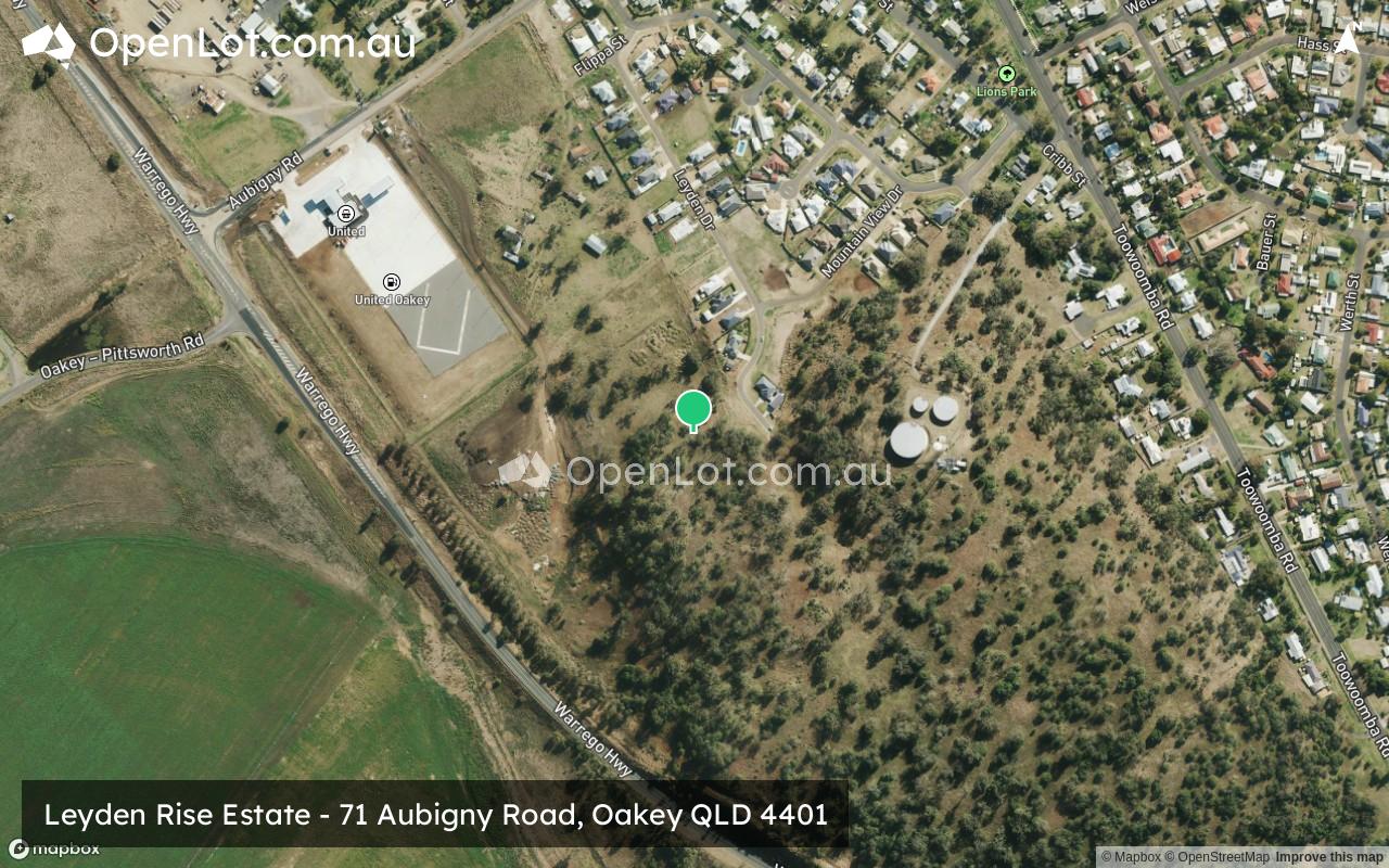 Satellite image for Leyden Rise Estate - 71 Aubigny Road, Oakey QLD 4401