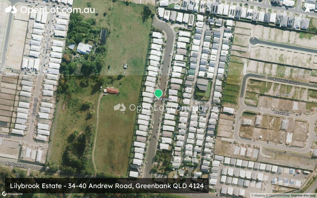Satellite image for Lilybrook Estate - 34-40 Andrew Road, Greenbank QLD 4124