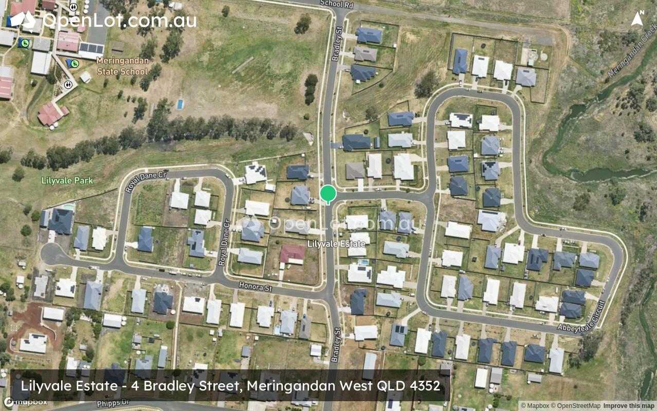 Satellite image for Lilyvale Estate - 4 Bradley Street, Meringandan West QLD 4352