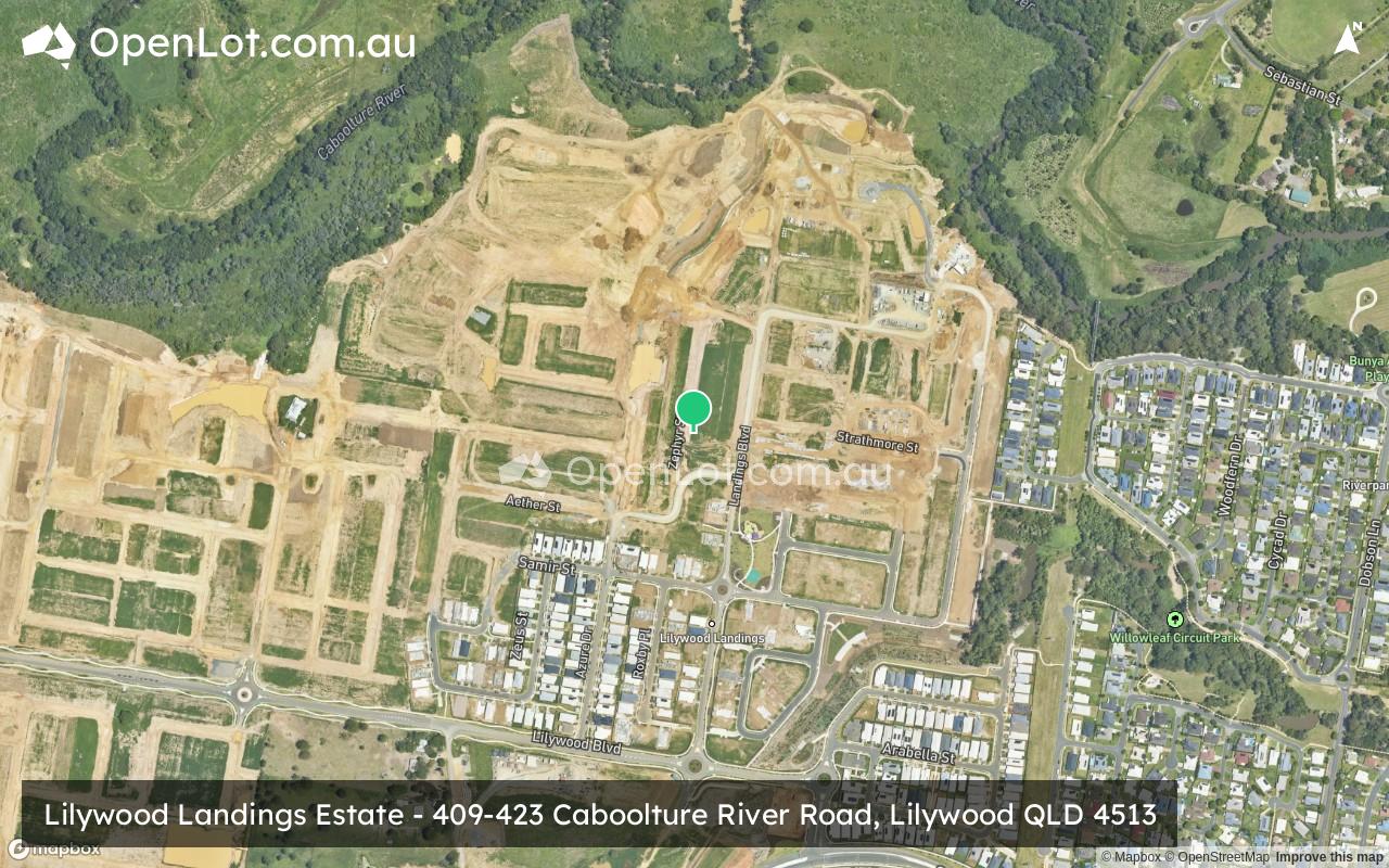 Satellite image for Lilywood Landings Estate - 409-423 Caboolture River Road, Lilywood QLD 4513