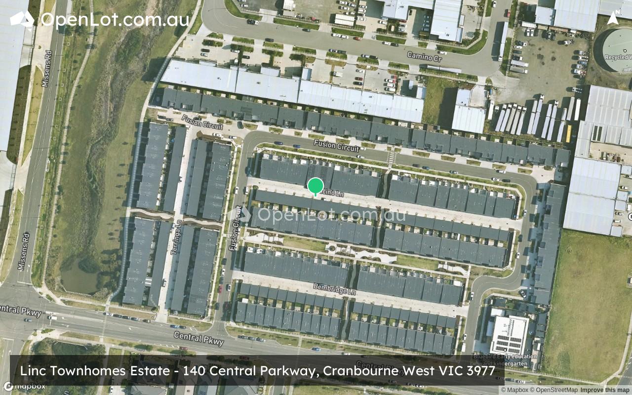 Satellite image for Linc Townhomes Estate - 140 Central Parkway, Cranbourne West VIC 3977
