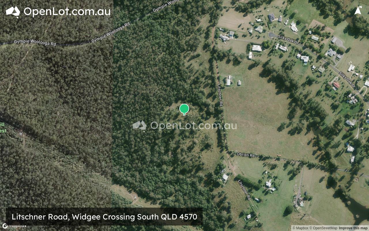 Satellite image for Litschner Road, Widgee Crossing South QLD 4570