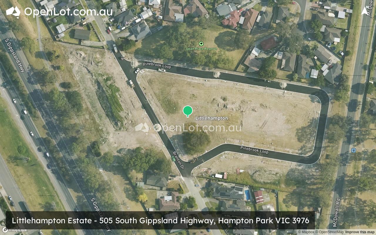 Satellite image for Littlehampton Estate - 505 South Gippsland Highway, Hampton Park VIC 3976