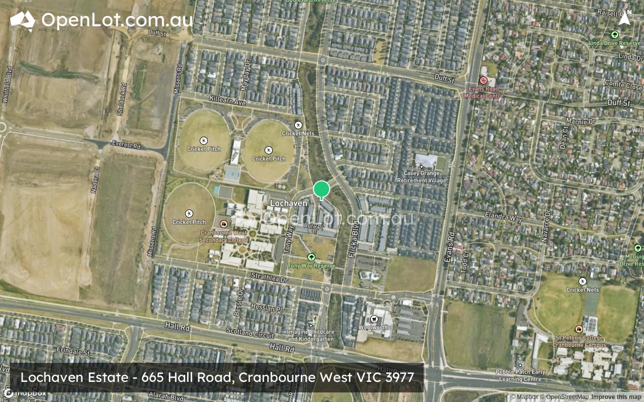 Satellite image for Lochaven Estate - 665 Hall Road, Cranbourne West VIC 3977