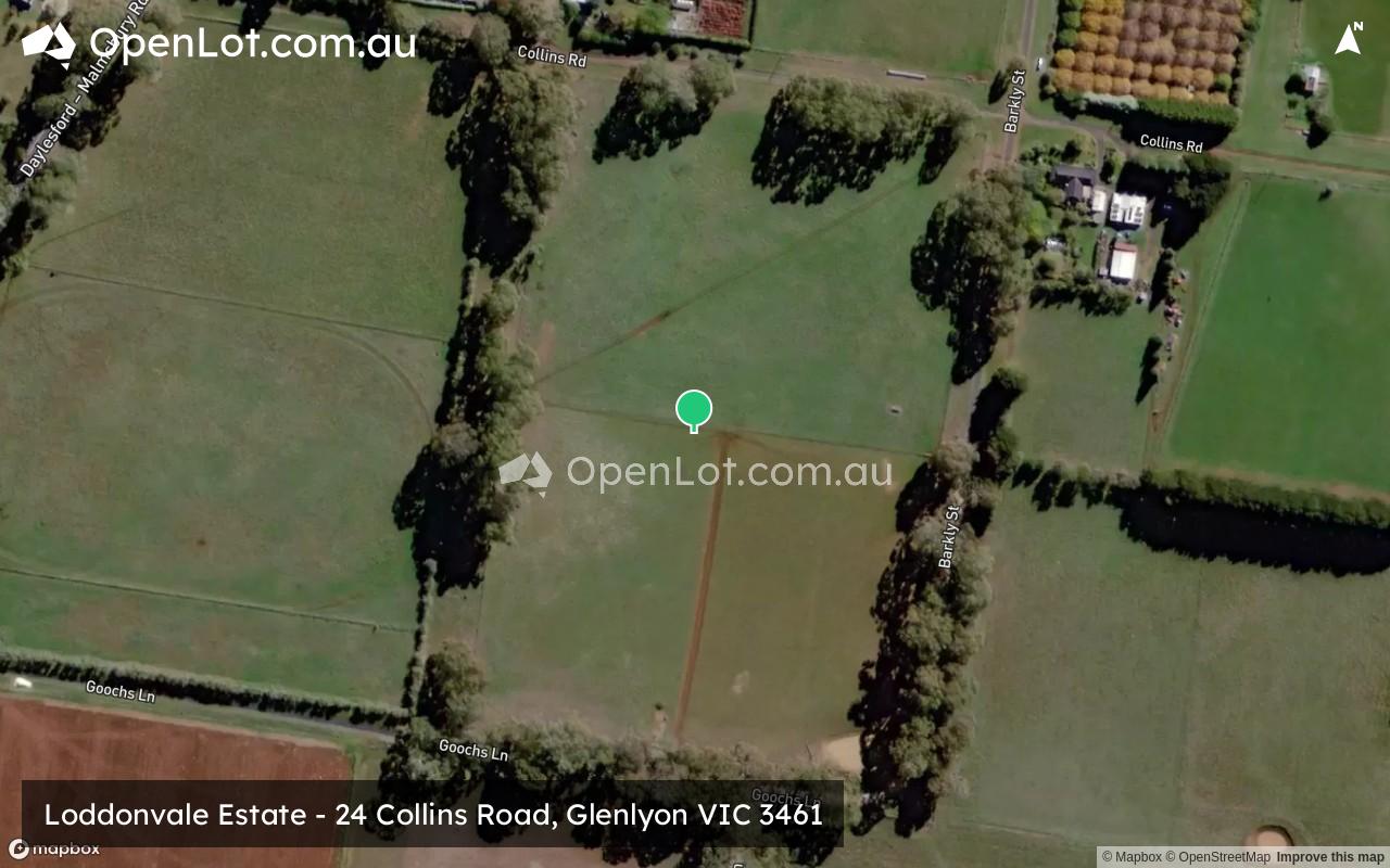 Satellite image for Loddonvale Estate - 24 Collins Road, Glenlyon VIC 3461