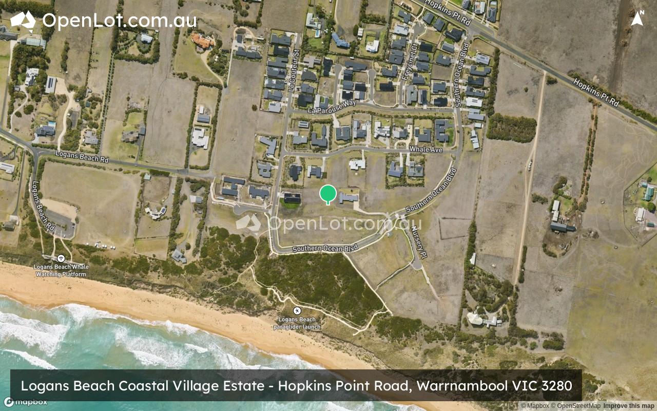 Satellite image for Logans Beach Coastal Village Estate - Hopkins Point Road, Warrnambool VIC 3280