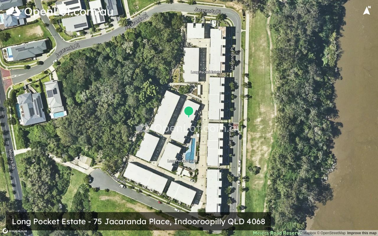 Satellite image for Long Pocket Estate - 75 Jacaranda Place, Indooroopilly QLD 4068