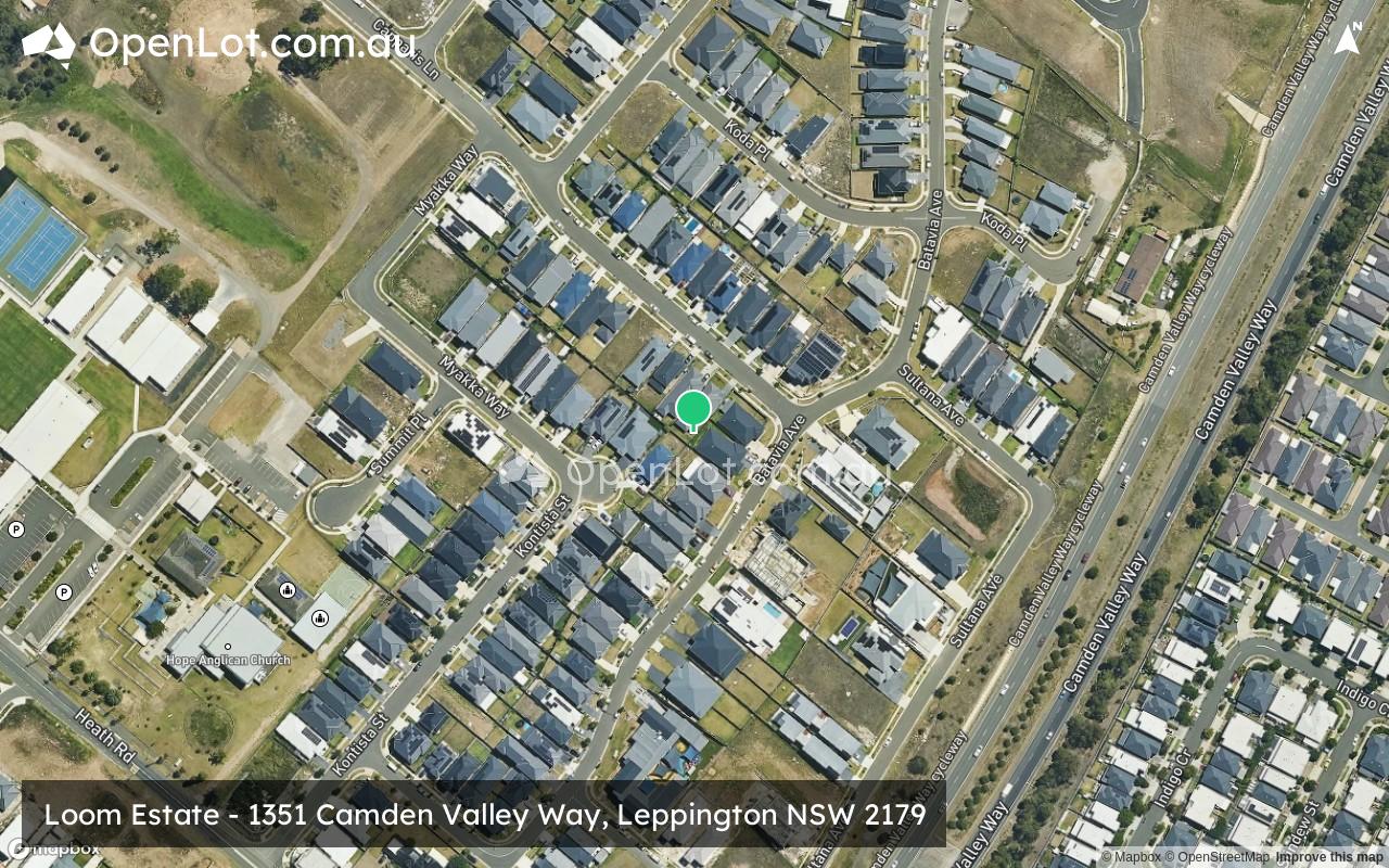 Satellite image for Loom Estate - 1351 Camden Valley Way, Leppington NSW 2179