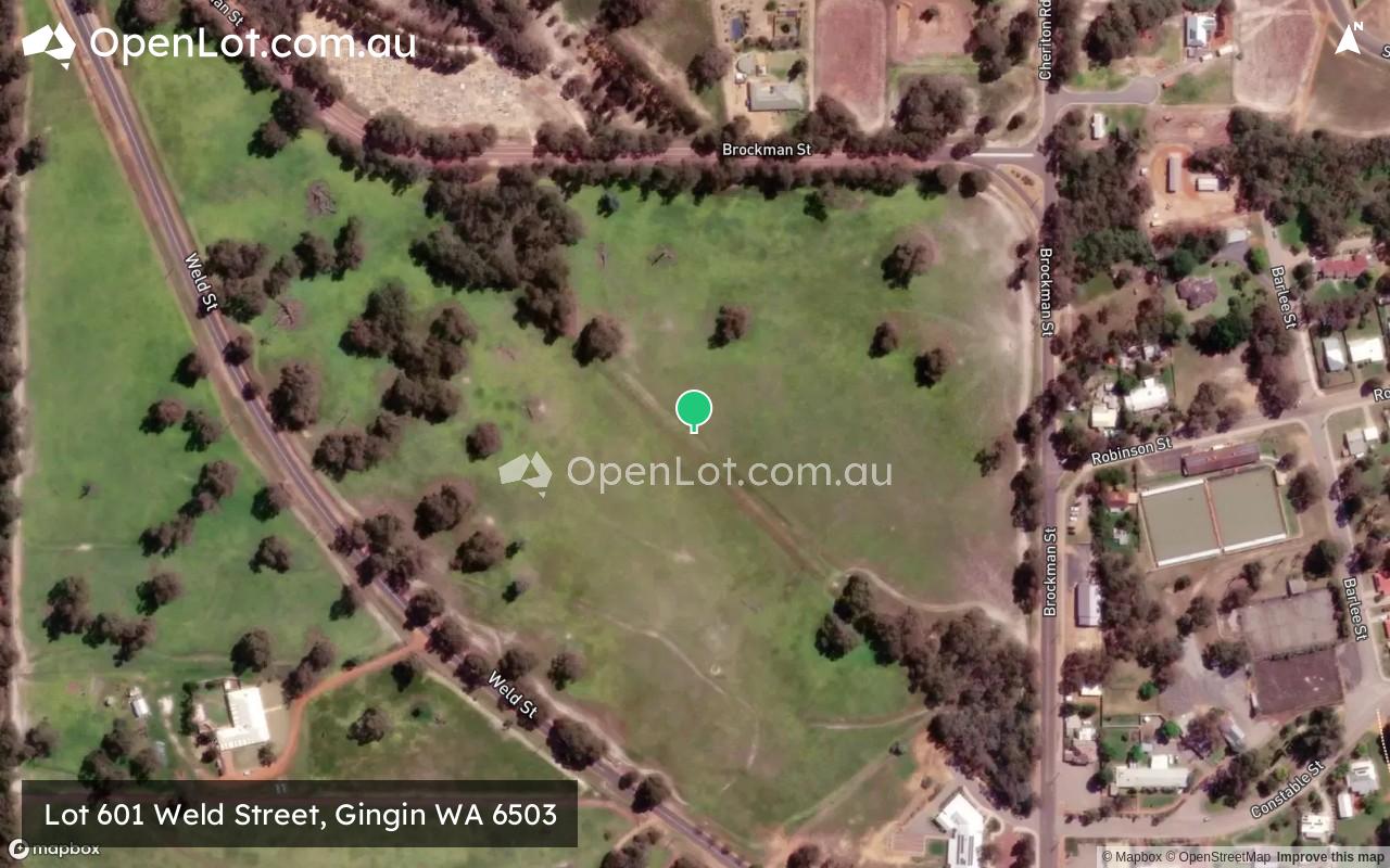 Satellite image for Lot 601 Weld Street, Gingin WA 6503