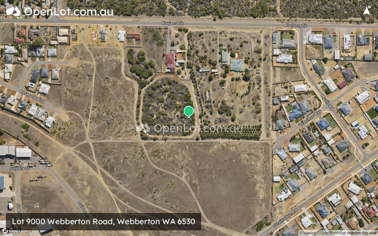 Satellite image for Lot 9000 Webberton Road, Webberton WA 6530
