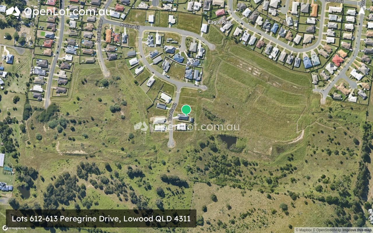 Satellite image for Lots 612-613 Peregrine Drive, Lowood QLD 4311