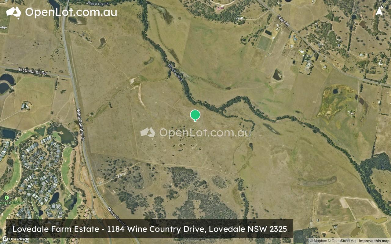 Satellite image for Lovedale Farm Estate - 1184 Wine Country Drive, Lovedale NSW 2325