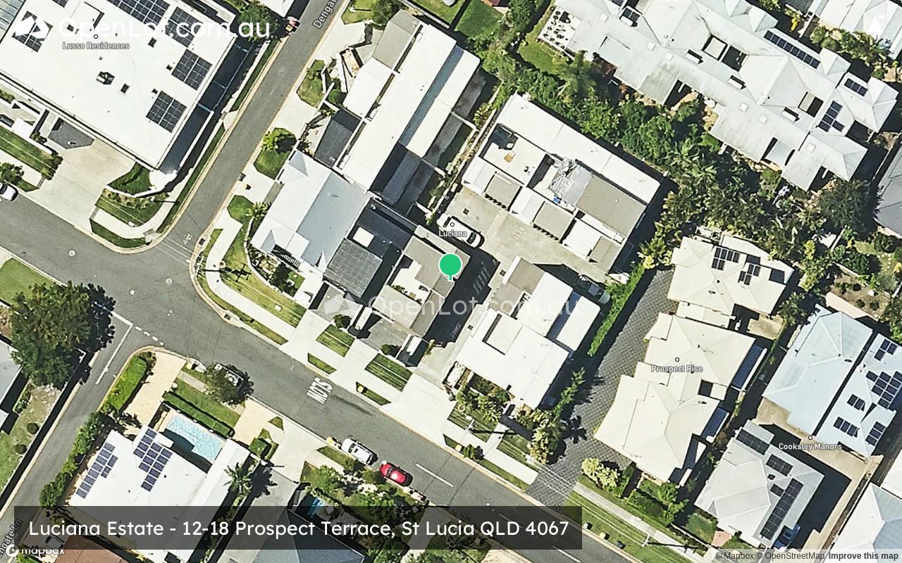 Satellite image for Luciana Estate - 12-18 Prospect Terrace, St Lucia QLD 4067