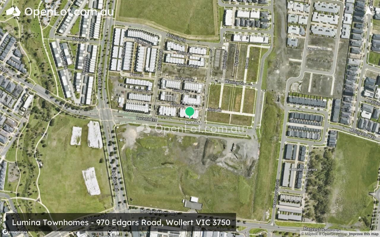 Satellite image for Lumina Townhomes - 970 Edgars Road, Wollert VIC 3750