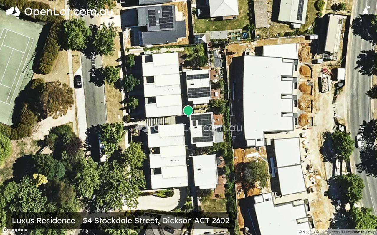 Satellite image for Luxus Residence - 54 Stockdale Street, Dickson ACT 2602