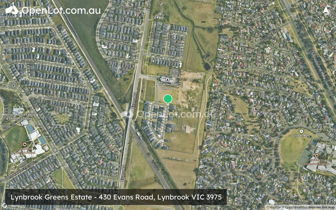 Satellite image for Lynbrook Greens Estate - 430 Evans Road, Lynbrook VIC 3975