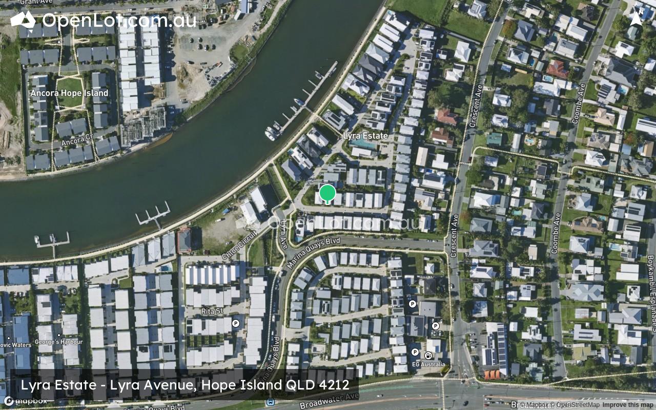Satellite image for Lyra Estate - Lyra Avenue, Hope Island QLD 4212